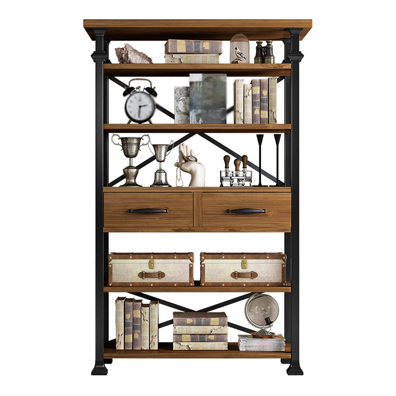 Industrial Style Bookshelf Open Shelf Bookcase with Drawer Storage Clearhalo 'Bookcases' 'furn' 'furn_bookcases' 'Furniture' 'furniture_bookcases' 'kitchen' 'kitchen_bookcases' 'Living Room Furniture' 'Office Furniture' 4698071