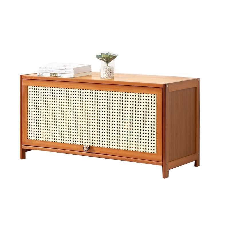 Brown Color Barrister Bookcase Contemporary Bamboo Bookcase for Home Office 31.5"L x 12.6"W x 15.7"H Clearhalo 'Bookcases' 'furn' 'furn_bookcases' 'Furniture' 'furniture_bookcases' 'kitchen' 'kitchen_bookcases' 'Living Room Furniture' 'Office Furniture' 4698086