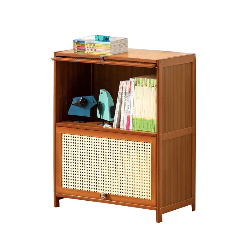 Brown Color Barrister Bookcase Contemporary Bamboo Bookcase for Home Office 23.6"L x 12.6"W x 28.7"H Clearhalo 'Bookcases' 'furn' 'furn_bookcases' 'Furniture' 'furniture_bookcases' 'kitchen' 'kitchen_bookcases' 'Living Room Furniture' 'Office Furniture' 4698088