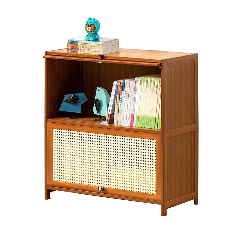 Brown Color Barrister Bookcase Contemporary Bamboo Bookcase for Home Office 27.6"L x 12.6"W x 28.7"H Clearhalo 'Bookcases' 'furn' 'furn_bookcases' 'Furniture' 'furniture_bookcases' 'kitchen' 'kitchen_bookcases' 'Living Room Furniture' 'Office Furniture' 4698089