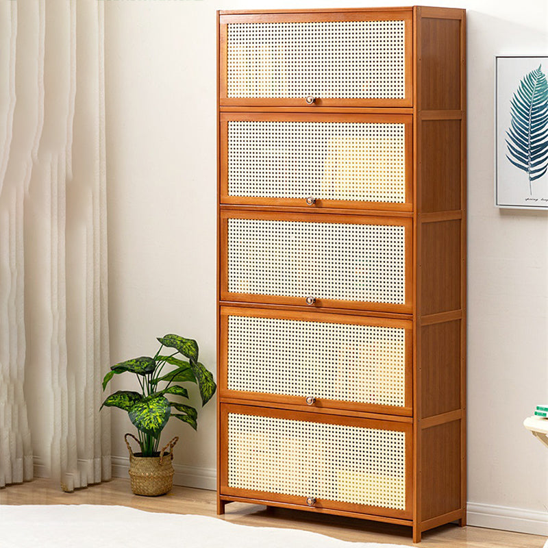 Brown Color Barrister Bookcase Contemporary Bamboo Bookcase for Home Office Clearhalo 'Bookcases' 'furn' 'furn_bookcases' 'Furniture' 'furniture_bookcases' 'kitchen' 'kitchen_bookcases' 'Living Room Furniture' 'Office Furniture' 4698092