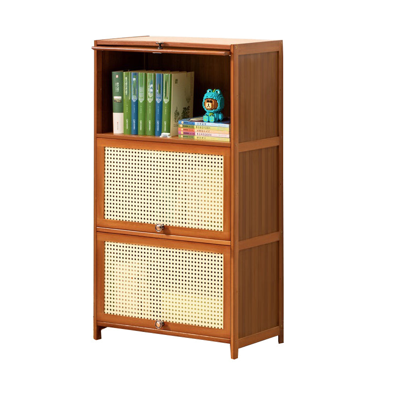 Brown Color Barrister Bookcase Contemporary Bamboo Bookcase for Home Office 23.6"L x 12.6"W x 41.7"H Clearhalo 'Bookcases' 'furn' 'furn_bookcases' 'Furniture' 'furniture_bookcases' 'kitchen' 'kitchen_bookcases' 'Living Room Furniture' 'Office Furniture' 4698093