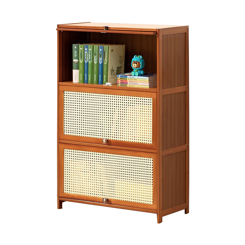 Brown Color Barrister Bookcase Contemporary Bamboo Bookcase for Home Office 27.6"L x 12.6"W x 41.7"H Clearhalo 'Bookcases' 'furn' 'furn_bookcases' 'Furniture' 'furniture_bookcases' 'kitchen' 'kitchen_bookcases' 'Living Room Furniture' 'Office Furniture' 4698095