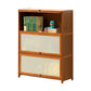 Brown Color Barrister Bookcase Contemporary Bamboo Bookcase for Home Office 31.5"L x 12.6"W x 41.7"H Clearhalo 'Bookcases' 'furn' 'furn_bookcases' 'Furniture' 'furniture_bookcases' 'kitchen' 'kitchen_bookcases' 'Living Room Furniture' 'Office Furniture' 4698098