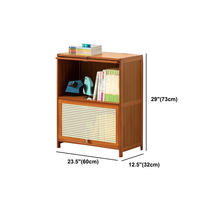 Brown Color Barrister Bookcase Contemporary Bamboo Bookcase for Home Office Clearhalo 'Bookcases' 'furn' 'furn_bookcases' 'Furniture' 'furniture_bookcases' 'kitchen' 'kitchen_bookcases' 'Living Room Furniture' 'Office Furniture' 4698116