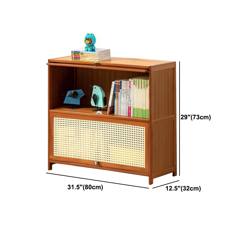 Brown Color Barrister Bookcase Contemporary Bamboo Bookcase for Home Office Clearhalo 'Bookcases' 'furn' 'furn_bookcases' 'Furniture' 'furniture_bookcases' 'kitchen' 'kitchen_bookcases' 'Living Room Furniture' 'Office Furniture' 4698118
