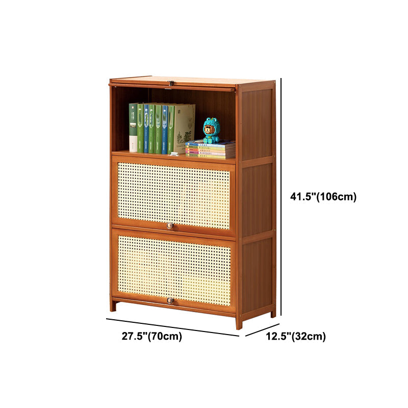 Brown Color Barrister Bookcase Contemporary Bamboo Bookcase for Home Office Clearhalo 'Bookcases' 'furn' 'furn_bookcases' 'Furniture' 'furniture_bookcases' 'kitchen' 'kitchen_bookcases' 'Living Room Furniture' 'Office Furniture' 4698120