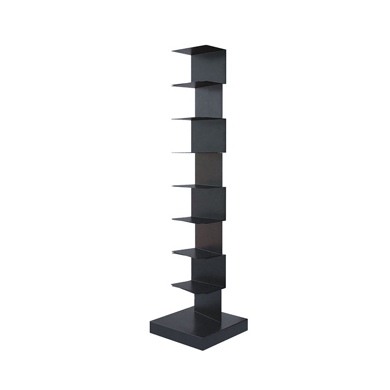 Closed Back Bookshelf Contemporary Style Vertical Bookcase for Home Office 13.8"L x 13.8"W x 56.7"H Black Clearhalo 'Bookcases' 'furn' 'furn_bookcases' 'Furniture' 'furniture_bookcases' 'kitchen' 'kitchen_bookcases' 'Living Room Furniture' 'Office Furniture' 4698129