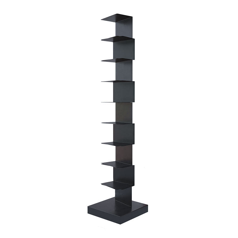 Closed Back Bookshelf Contemporary Style Vertical Bookcase for Home Office 13.8"L x 13.8"W x 63.4"H Black Clearhalo 'Bookcases' 'furn' 'furn_bookcases' 'Furniture' 'furniture_bookcases' 'kitchen' 'kitchen_bookcases' 'Living Room Furniture' 'Office Furniture' 4698131