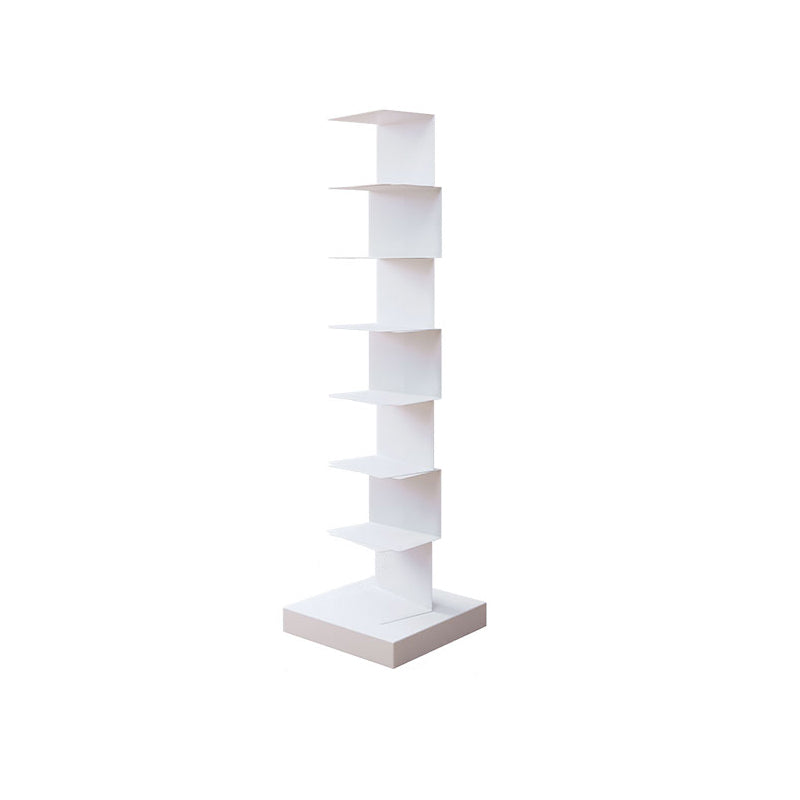 Closed Back Bookshelf Contemporary Style Vertical Bookcase for Home Office 13.8"L x 13.8"W x 49.6"H White Clearhalo 'Bookcases' 'furn' 'furn_bookcases' 'Furniture' 'furniture_bookcases' 'kitchen' 'kitchen_bookcases' 'Living Room Furniture' 'Office Furniture' 4698139
