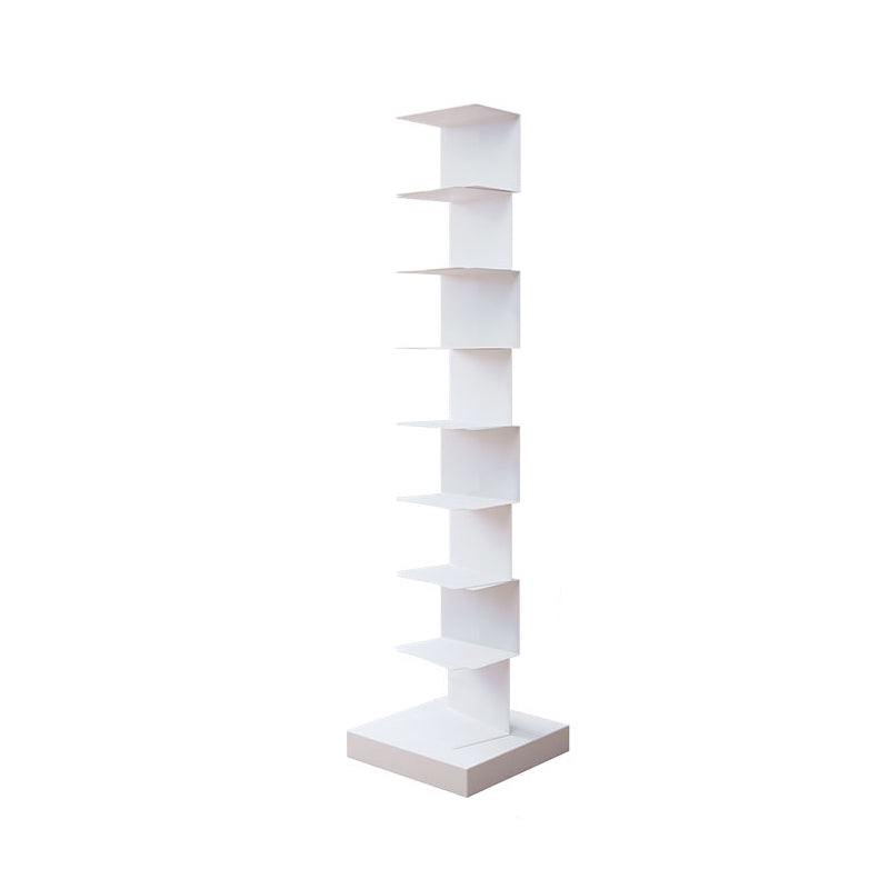 Closed Back Bookshelf Contemporary Style Vertical Bookcase for Home Office 13.8"L x 13.8"W x 56.7"H White Clearhalo 'Bookcases' 'furn' 'furn_bookcases' 'Furniture' 'furniture_bookcases' 'kitchen' 'kitchen_bookcases' 'Living Room Furniture' 'Office Furniture' 4698140