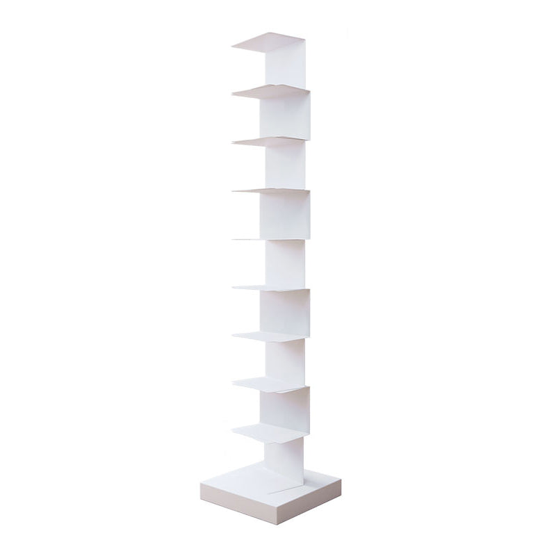 Closed Back Bookshelf Contemporary Style Vertical Bookcase for Home Office 13.8"L x 13.8"W x 63.4"H White Clearhalo 'Bookcases' 'furn' 'furn_bookcases' 'Furniture' 'furniture_bookcases' 'kitchen' 'kitchen_bookcases' 'Living Room Furniture' 'Office Furniture' 4698143