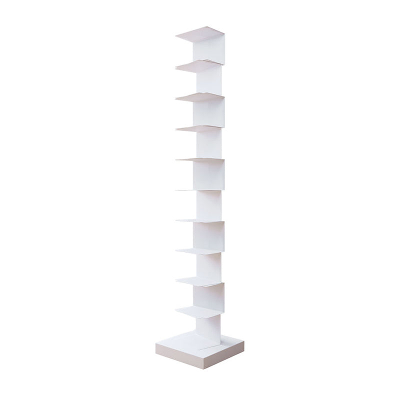 Closed Back Bookshelf Contemporary Style Vertical Bookcase for Home Office 13.8"L x 13.8"W x 70.1"H White Clearhalo 'Bookcases' 'furn' 'furn_bookcases' 'Furniture' 'furniture_bookcases' 'kitchen' 'kitchen_bookcases' 'Living Room Furniture' 'Office Furniture' 4698145