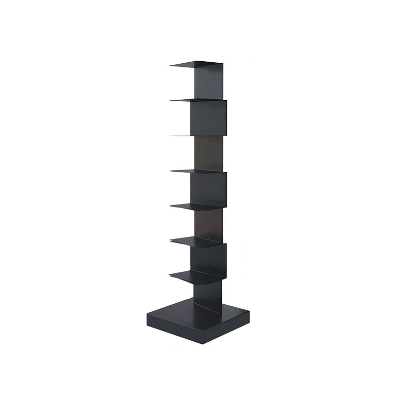 Closed Back Bookshelf Contemporary Style Vertical Bookcase for Home Office 13.8"L x 13.8"W x 49.6"H Black Clearhalo 'Bookcases' 'furn' 'furn_bookcases' 'Furniture' 'furniture_bookcases' 'kitchen' 'kitchen_bookcases' 'Living Room Furniture' 'Office Furniture' 4698148
