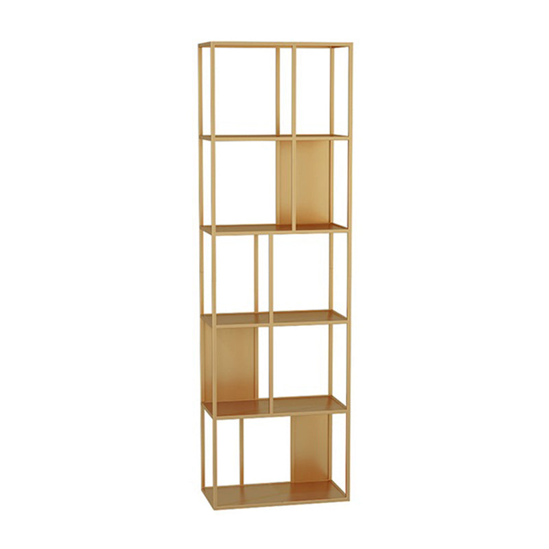 Modern Open Bookcase with Metal Rectangular Shelves for Study Room 23.6"L x 11.8"W x 70.9"H Gold Clearhalo 'Bookcases' 'furn' 'furn_bookcases' 'Furniture' 'furniture_bookcases' 'kitchen' 'kitchen_bookcases' 'Living Room Furniture' 'Office Furniture' 4698168