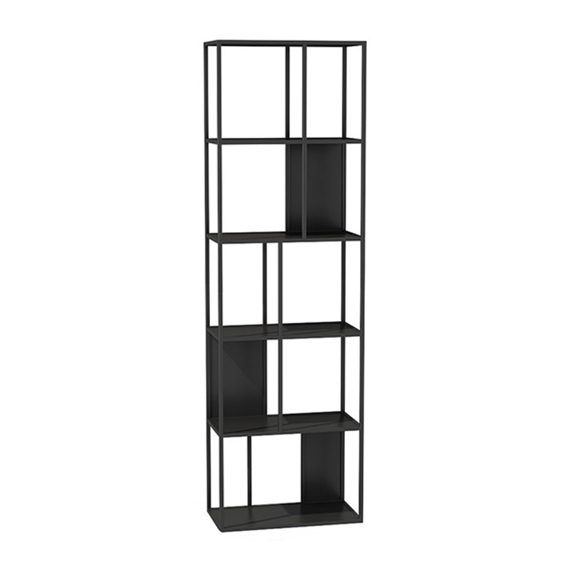 Modern Open Bookcase with Metal Rectangular Shelves for Study Room 23.6"L x 11.8"W x 70.9"H Black Clearhalo 'Bookcases' 'furn' 'furn_bookcases' 'Furniture' 'furniture_bookcases' 'kitchen' 'kitchen_bookcases' 'Living Room Furniture' 'Office Furniture' 4698170