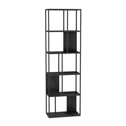 Modern Open Bookcase with Metal Rectangular Shelves for Study Room 23.6"L x 11.8"W x 70.9"H Black Clearhalo 'Bookcases' 'furn' 'furn_bookcases' 'Furniture' 'furniture_bookcases' 'kitchen' 'kitchen_bookcases' 'Living Room Furniture' 'Office Furniture' 4698170