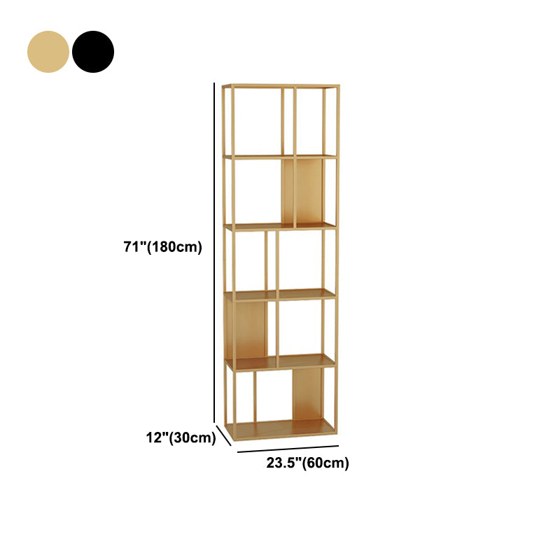 Modern Open Bookcase with Metal Rectangular Shelves for Study Room Clearhalo 'Bookcases' 'furn' 'furn_bookcases' 'Furniture' 'furniture_bookcases' 'kitchen' 'kitchen_bookcases' 'Living Room Furniture' 'Office Furniture' 4698172
