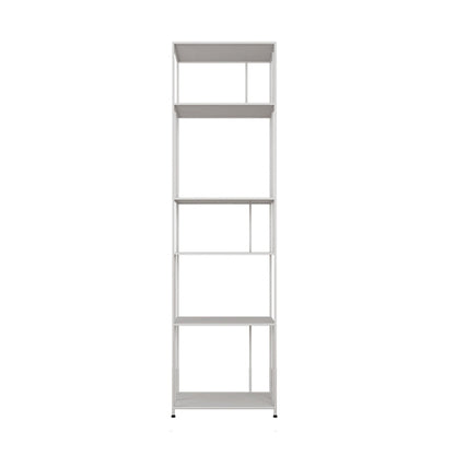 Industrial Style Metal Bookshelf 5-shelf Open Shelf Bookcase for Home 19.7"L x 11.8"W x 70.9"H White Clearhalo 'Bookcases' 'furn' 'furn_bookcases' 'Furniture' 'furniture_bookcases' 'kitchen' 'kitchen_bookcases' 'Living Room Furniture' 'Office Furniture' 4698180