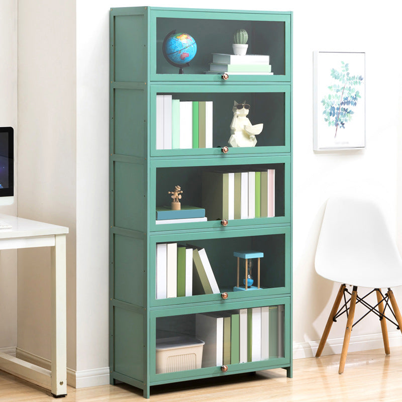 Contemporary Green Barrister Bookcase Bamboo Bookcase for Home Office Clearhalo 'Bookcases' 'furn' 'furn_bookcases' 'Furniture' 'furniture_bookcases' 'kitchen' 'kitchen_bookcases' 'Living Room Furniture' 'Office Furniture' 4698192