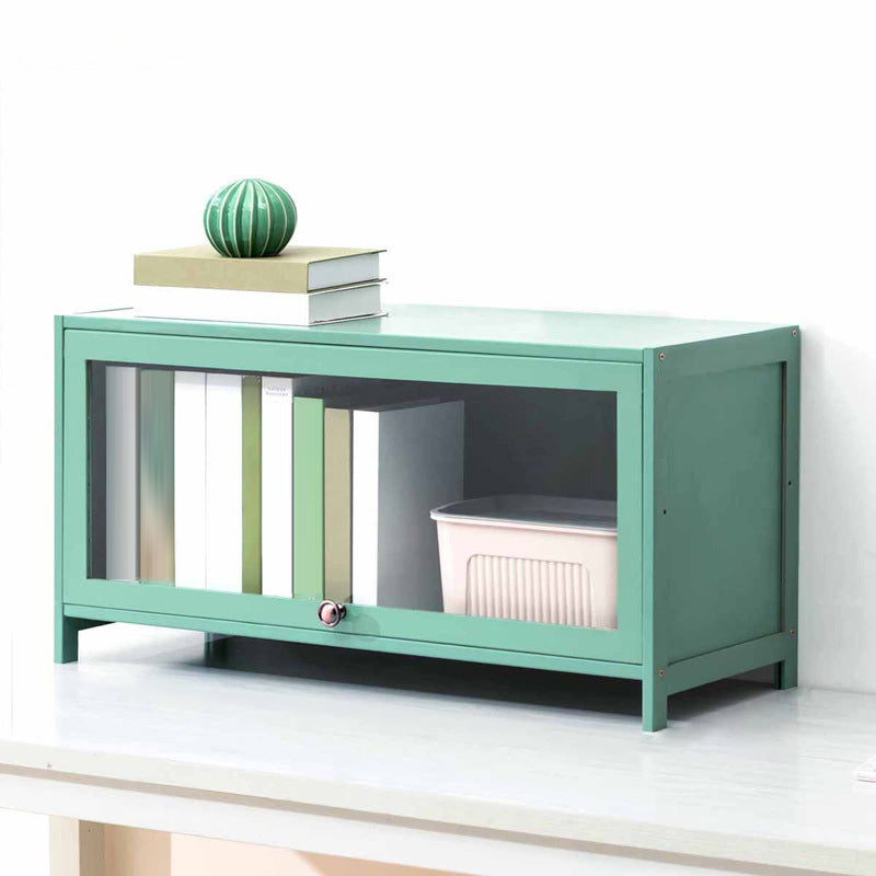 Contemporary Green Barrister Bookcase Bamboo Bookcase for Home Office 31.5"L x 12.6"W x 15.7"H Clearhalo 'Bookcases' 'furn' 'furn_bookcases' 'Furniture' 'furniture_bookcases' 'kitchen' 'kitchen_bookcases' 'Living Room Furniture' 'Office Furniture' 4698196