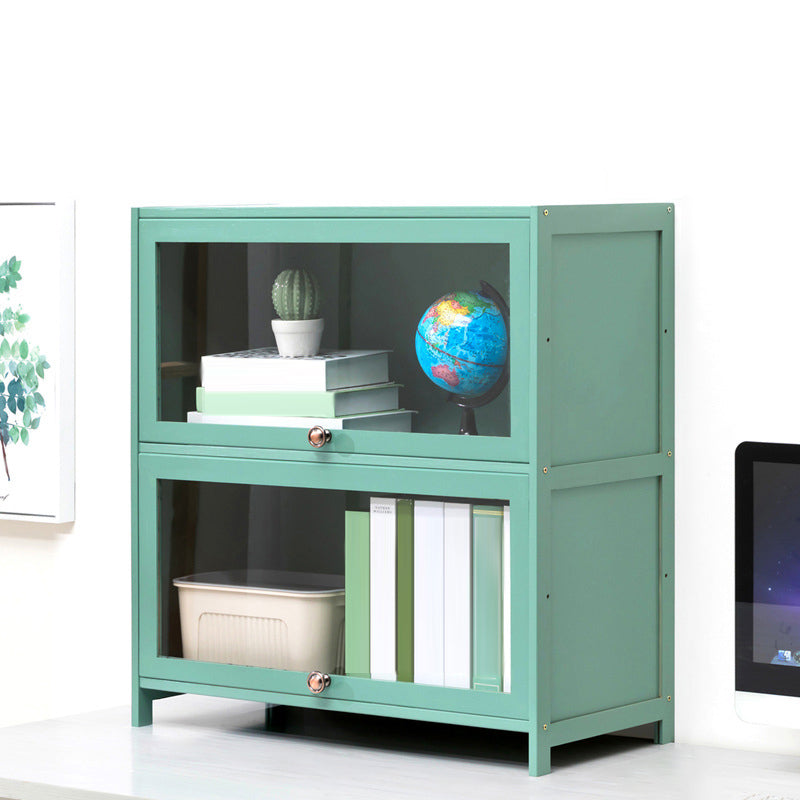 Contemporary Green Barrister Bookcase Bamboo Bookcase for Home Office 27.6"L x 12.6"W x 28.7"H Clearhalo 'Bookcases' 'furn' 'furn_bookcases' 'Furniture' 'furniture_bookcases' 'kitchen' 'kitchen_bookcases' 'Living Room Furniture' 'Office Furniture' 4698201