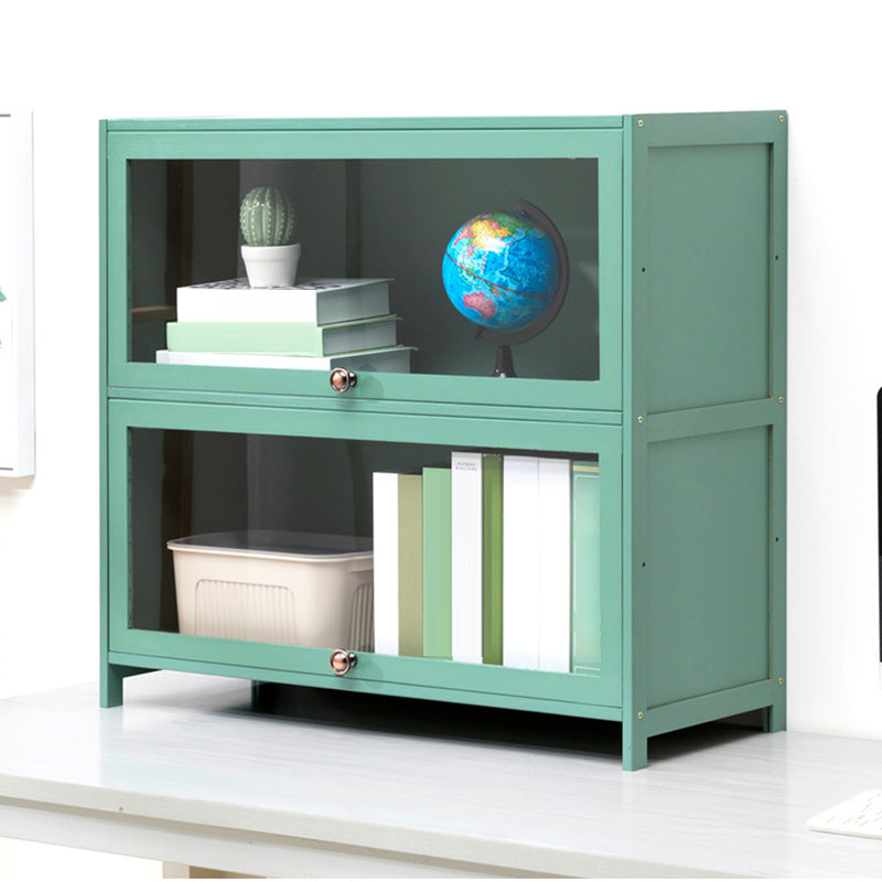 Contemporary Green Barrister Bookcase Bamboo Bookcase for Home Office 31.5"L x 12.6"W x 28.7"H Clearhalo 'Bookcases' 'furn' 'furn_bookcases' 'Furniture' 'furniture_bookcases' 'kitchen' 'kitchen_bookcases' 'Living Room Furniture' 'Office Furniture' 4698202