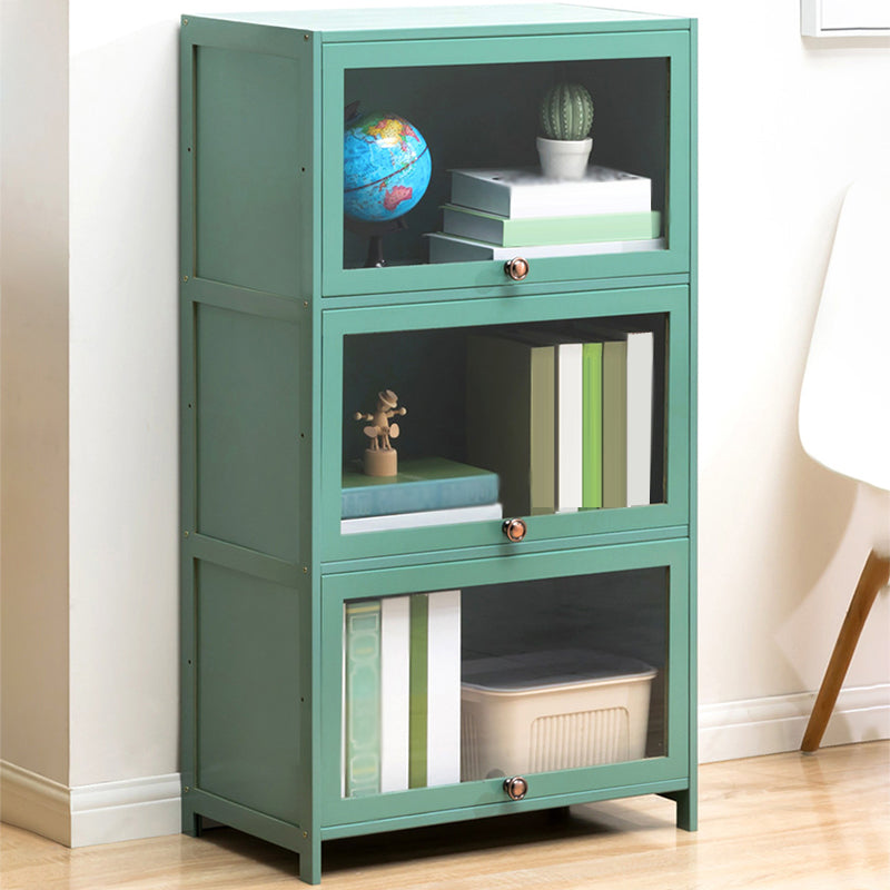 Contemporary Green Barrister Bookcase Bamboo Bookcase for Home Office 23.6"L x 12.6"W x 41.7"H Clearhalo 'Bookcases' 'furn' 'furn_bookcases' 'Furniture' 'furniture_bookcases' 'kitchen' 'kitchen_bookcases' 'Living Room Furniture' 'Office Furniture' 4698205