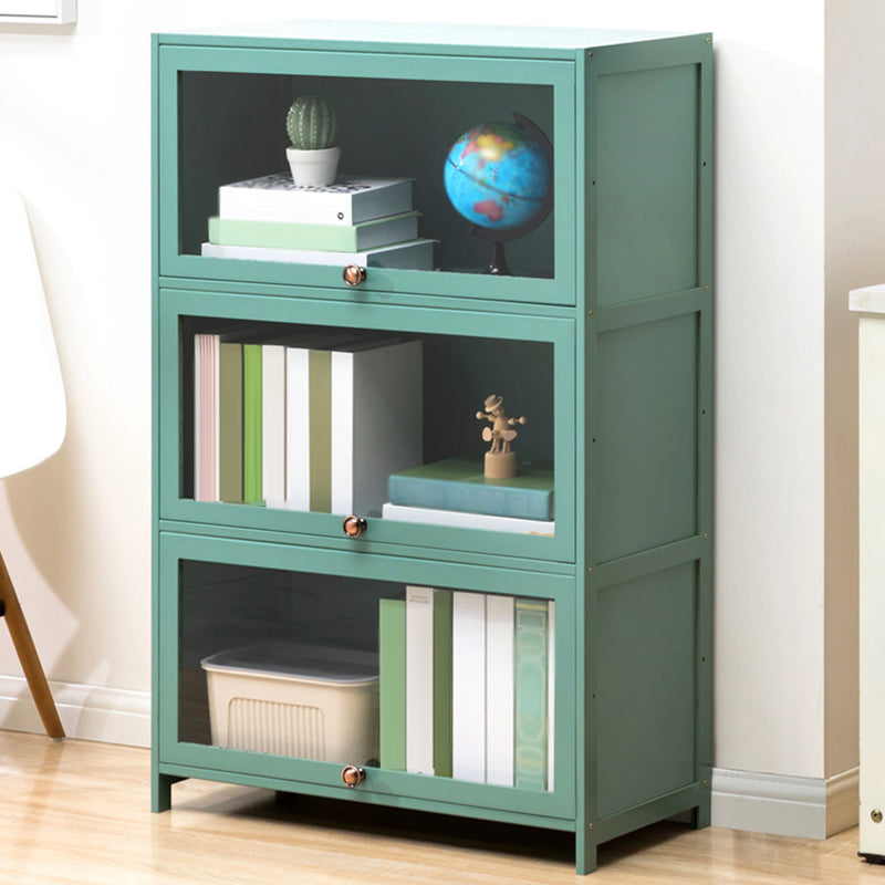 Contemporary Green Barrister Bookcase Bamboo Bookcase for Home Office 27.6"L x 12.6"W x 41.7"H Clearhalo 'Bookcases' 'furn' 'furn_bookcases' 'Furniture' 'furniture_bookcases' 'kitchen' 'kitchen_bookcases' 'Living Room Furniture' 'Office Furniture' 4698206