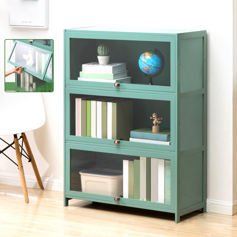 Contemporary Green Barrister Bookcase Bamboo Bookcase for Home Office 31.5"L x 12.6"W x 41.7"H Clearhalo 'Bookcases' 'furn' 'furn_bookcases' 'Furniture' 'furniture_bookcases' 'kitchen' 'kitchen_bookcases' 'Living Room Furniture' 'Office Furniture' 4698208