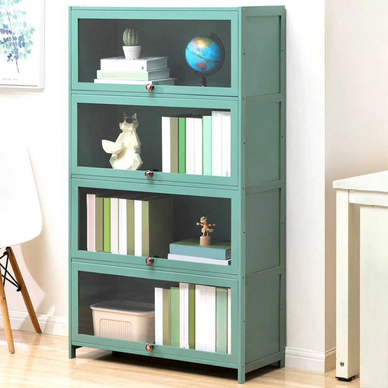Contemporary Green Barrister Bookcase Bamboo Bookcase for Home Office 31.5"L x 12.6"W x 55.1"H Clearhalo 'Bookcases' 'furn' 'furn_bookcases' 'Furniture' 'furniture_bookcases' 'kitchen' 'kitchen_bookcases' 'Living Room Furniture' 'Office Furniture' 4698214