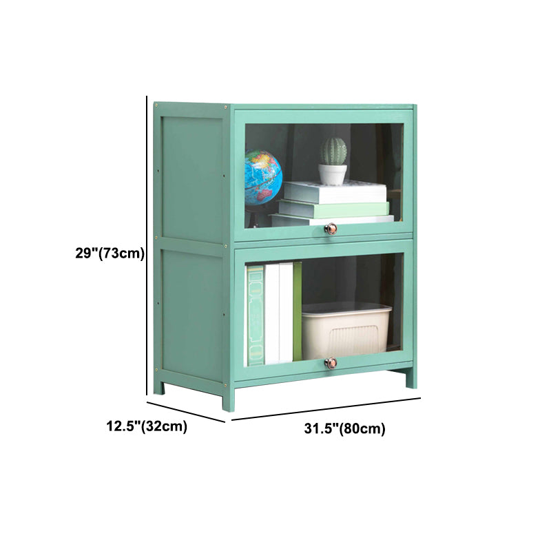 Contemporary Green Barrister Bookcase Bamboo Bookcase for Home Office Clearhalo 'Bookcases' 'furn' 'furn_bookcases' 'Furniture' 'furniture_bookcases' 'kitchen' 'kitchen_bookcases' 'Living Room Furniture' 'Office Furniture' 4698224