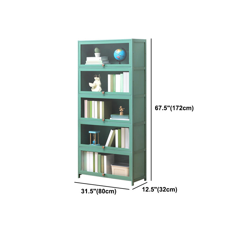 Contemporary Green Barrister Bookcase Bamboo Bookcase for Home Office Clearhalo 'Bookcases' 'furn' 'furn_bookcases' 'Furniture' 'furniture_bookcases' 'kitchen' 'kitchen_bookcases' 'Living Room Furniture' 'Office Furniture' 4698233