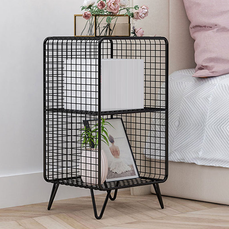 Modern Closed Bookcase with Metal Rectangular Shelves for Study Room 14"L x 12"W x 26"H Black Clearhalo 'Bookcases' 'furn' 'furn_bookcases' 'Furniture' 'furniture_bookcases' 'kitchen' 'kitchen_bookcases' 'Living Room Furniture' 'Office Furniture' 4698242