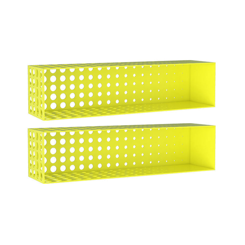 9.8" Tall Bookcase Contemporary Style Wall Mounted Closed Back Bookshelf Yellow 2 Piece Set Clearhalo 'Bookcases' 'furn' 'furn_bookcases' 'Furniture' 'furniture_bookcases' 'kitchen' 'kitchen_bookcases' 'Living Room Furniture' 'Office Furniture' 4698262