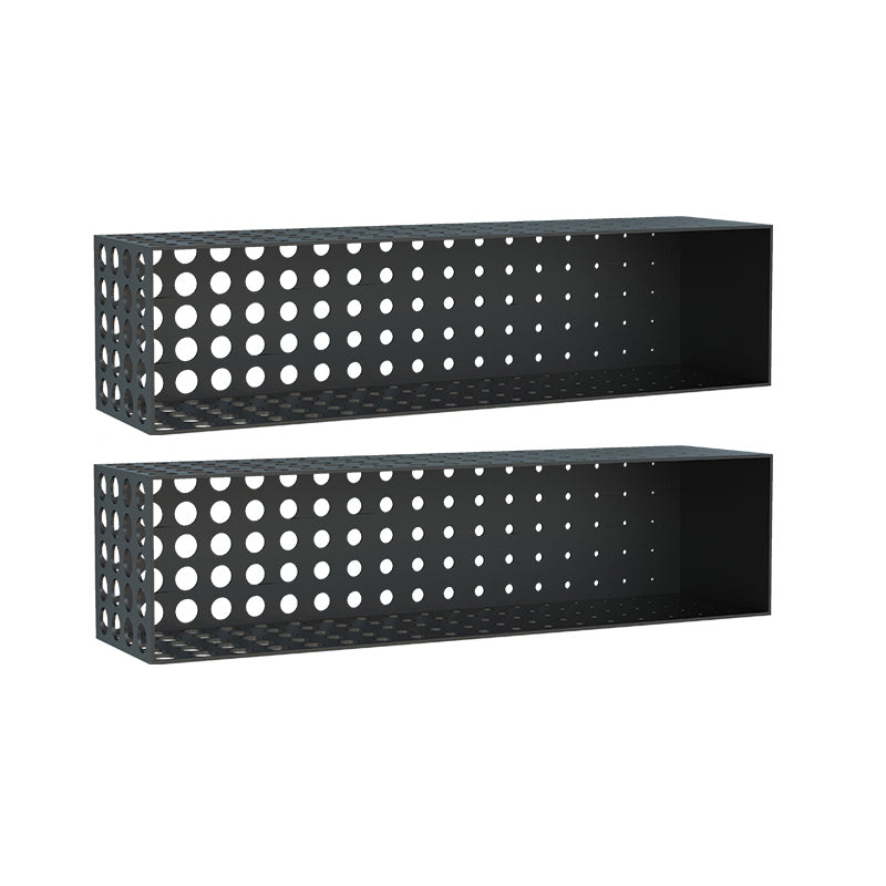 9.8" Tall Bookcase Contemporary Style Wall Mounted Closed Back Bookshelf Black 2 Piece Set Clearhalo 'Bookcases' 'furn' 'furn_bookcases' 'Furniture' 'furniture_bookcases' 'kitchen' 'kitchen_bookcases' 'Living Room Furniture' 'Office Furniture' 4698267