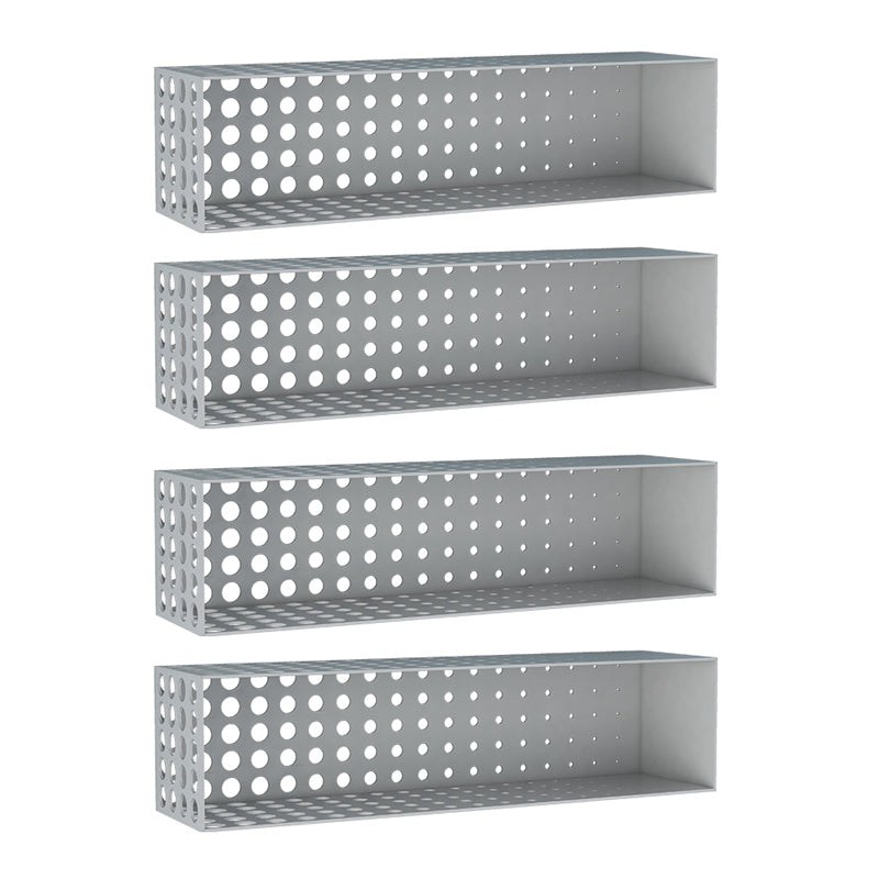 9.8" Tall Bookcase Contemporary Style Wall Mounted Closed Back Bookshelf Grey 4 Piece Set Clearhalo 'Bookcases' 'furn' 'furn_bookcases' 'Furniture' 'furniture_bookcases' 'kitchen' 'kitchen_bookcases' 'Living Room Furniture' 'Office Furniture' 4698272