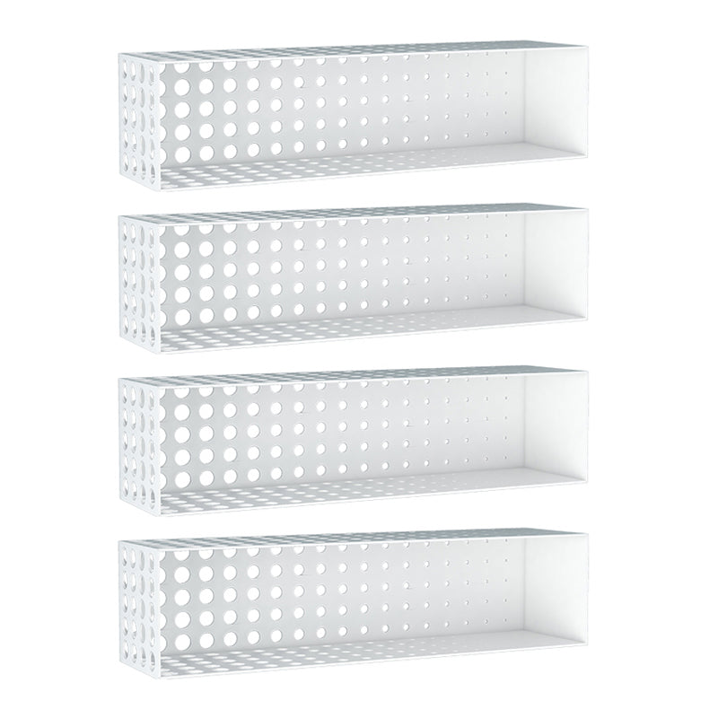 9.8" Tall Bookcase Contemporary Style Wall Mounted Closed Back Bookshelf White 4 Piece Set Clearhalo 'Bookcases' 'furn' 'furn_bookcases' 'Furniture' 'furniture_bookcases' 'kitchen' 'kitchen_bookcases' 'Living Room Furniture' 'Office Furniture' 4698278