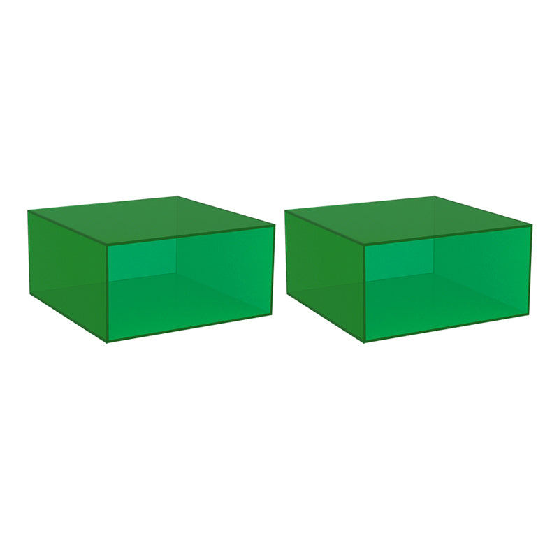 Closed Back Bookcase Contemporary Style Bookshelf in Acrylic for Home Office 13.8"L x 13.8"W x 6.9"H Green 2 Piece Set Clearhalo 'Bookcases' 'furn' 'furn_bookcases' 'Furniture' 'furniture_bookcases' 'kitchen' 'kitchen_bookcases' 'Living Room Furniture' 'Office Furniture' 4698304