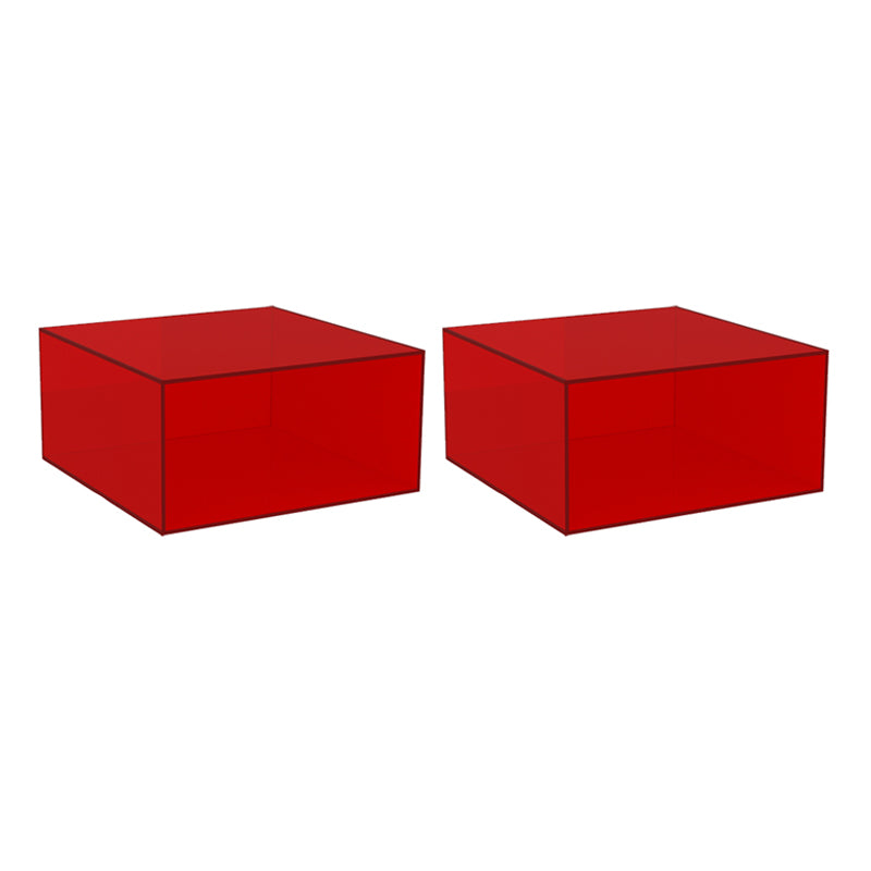 Closed Back Bookcase Contemporary Style Bookshelf in Acrylic for Home Office 13.8"L x 13.8"W x 6.9"H Red 2 Piece Set Clearhalo 'Bookcases' 'furn' 'furn_bookcases' 'Furniture' 'furniture_bookcases' 'kitchen' 'kitchen_bookcases' 'Living Room Furniture' 'Office Furniture' 4698306