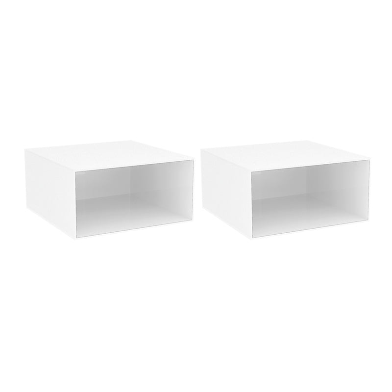 Closed Back Bookcase Contemporary Style Bookshelf in Acrylic for Home Office 13.8"L x 13.8"W x 6.9"H White 2 Piece Set Clearhalo 'Bookcases' 'furn' 'furn_bookcases' 'Furniture' 'furniture_bookcases' 'kitchen' 'kitchen_bookcases' 'Living Room Furniture' 'Office Furniture' 4698308