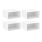 Closed Back Bookcase Contemporary Style Bookshelf in Acrylic for Home Office 13.8"L x 13.8"W x 6.9"H White 4 Piece Set Clearhalo 'Bookcases' 'furn' 'furn_bookcases' 'Furniture' 'furniture_bookcases' 'kitchen' 'kitchen_bookcases' 'Living Room Furniture' 'Office Furniture' 4698317