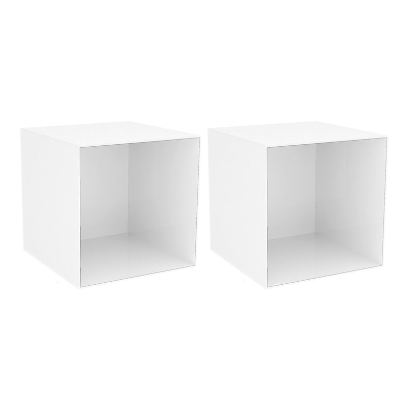 Closed Back Bookcase Contemporary Style Bookshelf in Acrylic for Home Office 14"L x 14"W x 14"H White 2 Piece Set Clearhalo 'Bookcases' 'furn' 'furn_bookcases' 'Furniture' 'furniture_bookcases' 'kitchen' 'kitchen_bookcases' 'Living Room Furniture' 'Office Furniture' 4698326
