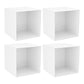 Closed Back Bookcase Contemporary Style Bookshelf in Acrylic for Home Office 14"L x 14"W x 14"H White 4 Piece Set Clearhalo 'Bookcases' 'furn' 'furn_bookcases' 'Furniture' 'furniture_bookcases' 'kitchen' 'kitchen_bookcases' 'Living Room Furniture' 'Office Furniture' 4698327