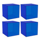 Closed Back Bookcase Contemporary Style Bookshelf in Acrylic for Home Office 14"L x 14"W x 14"H Blue 4 Piece Set Clearhalo 'Bookcases' 'furn' 'furn_bookcases' 'Furniture' 'furniture_bookcases' 'kitchen' 'kitchen_bookcases' 'Living Room Furniture' 'Office Furniture' 4698328