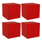 Closed Back Bookcase Contemporary Style Bookshelf in Acrylic for Home Office 14"L x 14"W x 14"H Red 4 Piece Set Clearhalo 'Bookcases' 'furn' 'furn_bookcases' 'Furniture' 'furniture_bookcases' 'kitchen' 'kitchen_bookcases' 'Living Room Furniture' 'Office Furniture' 4698329