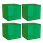 Closed Back Bookcase Contemporary Style Bookshelf in Acrylic for Home Office 14"L x 14"W x 14"H Green 4 Piece Set Clearhalo 'Bookcases' 'furn' 'furn_bookcases' 'Furniture' 'furniture_bookcases' 'kitchen' 'kitchen_bookcases' 'Living Room Furniture' 'Office Furniture' 4698330