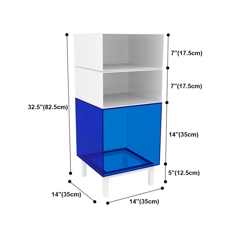 Closed Back Bookcase Contemporary Style Bookshelf in Acrylic for Home Office Clearhalo 'Bookcases' 'furn' 'furn_bookcases' 'Furniture' 'furniture_bookcases' 'kitchen' 'kitchen_bookcases' 'Living Room Furniture' 'Office Furniture' 4698334