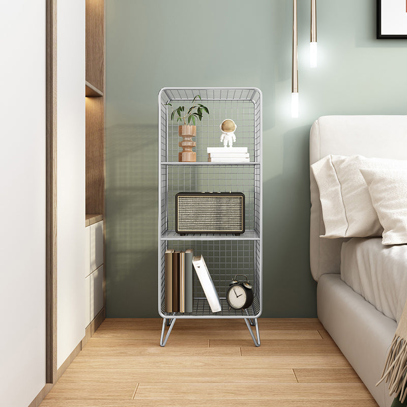 Modern Style Closed Back Bookcase with Metal Rectangular Shelves Clearhalo 'Bookcases' 'furn' 'furn_bookcases' 'Furniture' 'furniture_bookcases' 'kitchen' 'kitchen_bookcases' 'Living Room Furniture' 'Office Furniture' 4698338