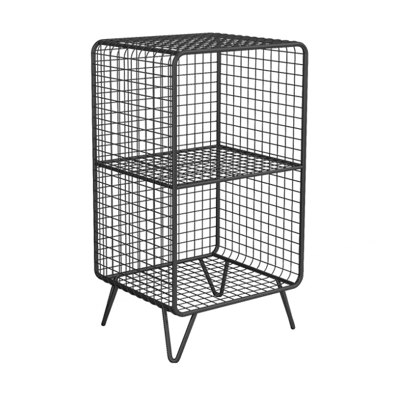 Modern Style Closed Back Bookcase with Metal Rectangular Shelves 14"L x 12"W x 26"H Black Clearhalo 'Bookcases' 'furn' 'furn_bookcases' 'Furniture' 'furniture_bookcases' 'kitchen' 'kitchen_bookcases' 'Living Room Furniture' 'Office Furniture' 4698340